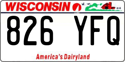 WI license plate 826YFQ