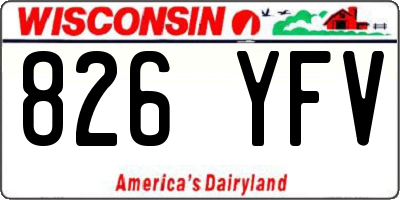 WI license plate 826YFV