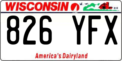 WI license plate 826YFX