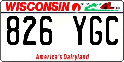 WI license plate 826YGC