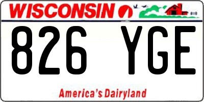 WI license plate 826YGE