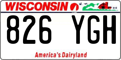 WI license plate 826YGH