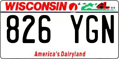 WI license plate 826YGN