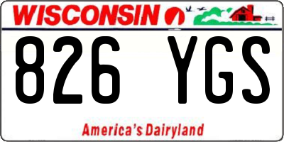 WI license plate 826YGS