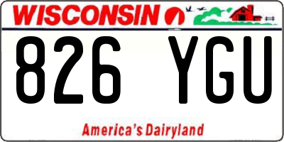 WI license plate 826YGU