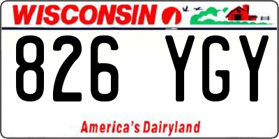 WI license plate 826YGY
