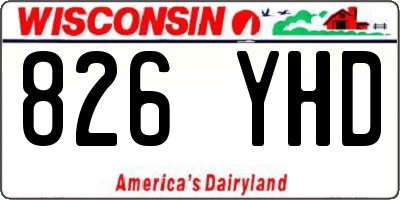 WI license plate 826YHD