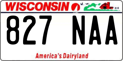 WI license plate 827NAA