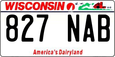 WI license plate 827NAB