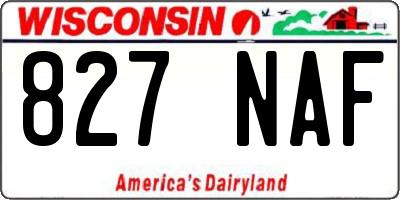 WI license plate 827NAF