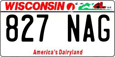 WI license plate 827NAG