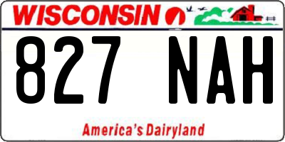 WI license plate 827NAH