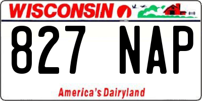 WI license plate 827NAP