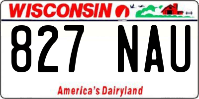 WI license plate 827NAU