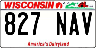 WI license plate 827NAV