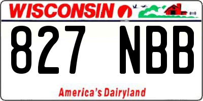 WI license plate 827NBB