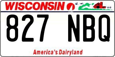 WI license plate 827NBQ
