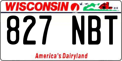 WI license plate 827NBT