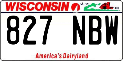 WI license plate 827NBW