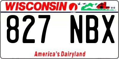 WI license plate 827NBX