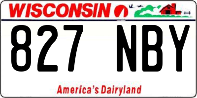 WI license plate 827NBY