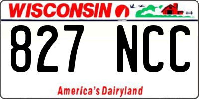 WI license plate 827NCC