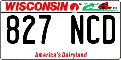 WI license plate 827NCD