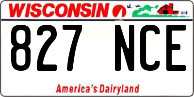 WI license plate 827NCE
