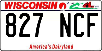 WI license plate 827NCF