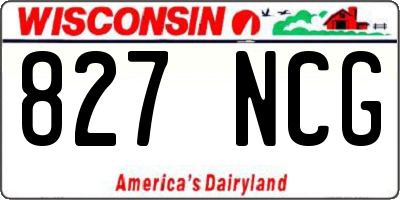 WI license plate 827NCG