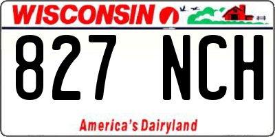 WI license plate 827NCH