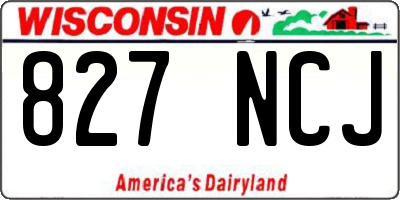 WI license plate 827NCJ