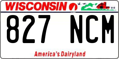 WI license plate 827NCM
