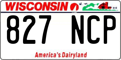 WI license plate 827NCP