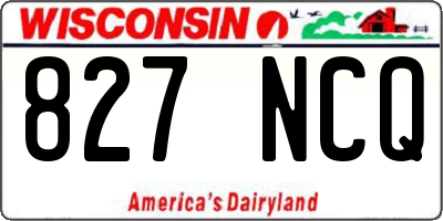WI license plate 827NCQ