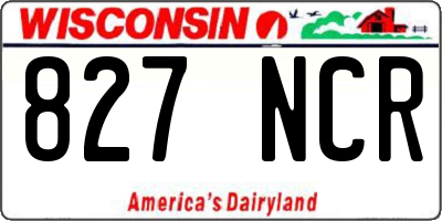 WI license plate 827NCR