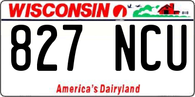 WI license plate 827NCU