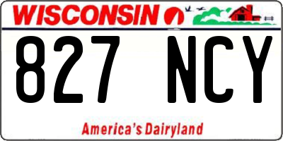 WI license plate 827NCY