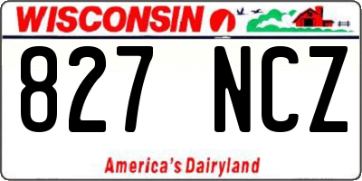 WI license plate 827NCZ