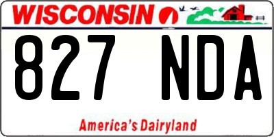 WI license plate 827NDA