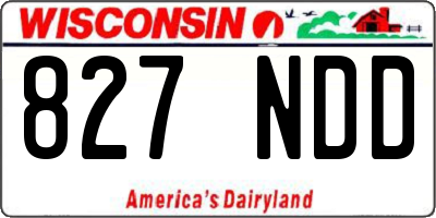 WI license plate 827NDD
