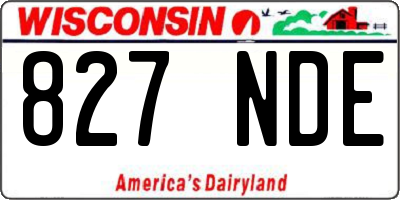 WI license plate 827NDE