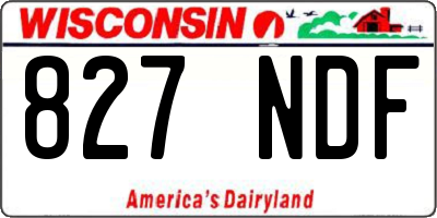 WI license plate 827NDF