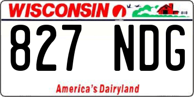 WI license plate 827NDG