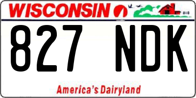 WI license plate 827NDK