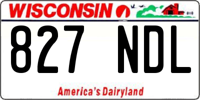 WI license plate 827NDL