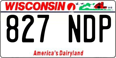WI license plate 827NDP
