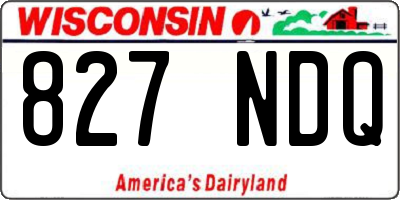 WI license plate 827NDQ