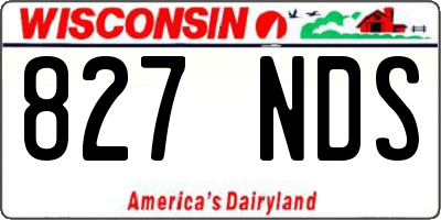 WI license plate 827NDS