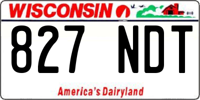WI license plate 827NDT